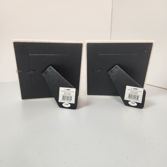 Ganz Treasured Memories Square 3.35" Photo Frame Pair Of 2 White Hound Dog Dogs - Picture 5 of 6